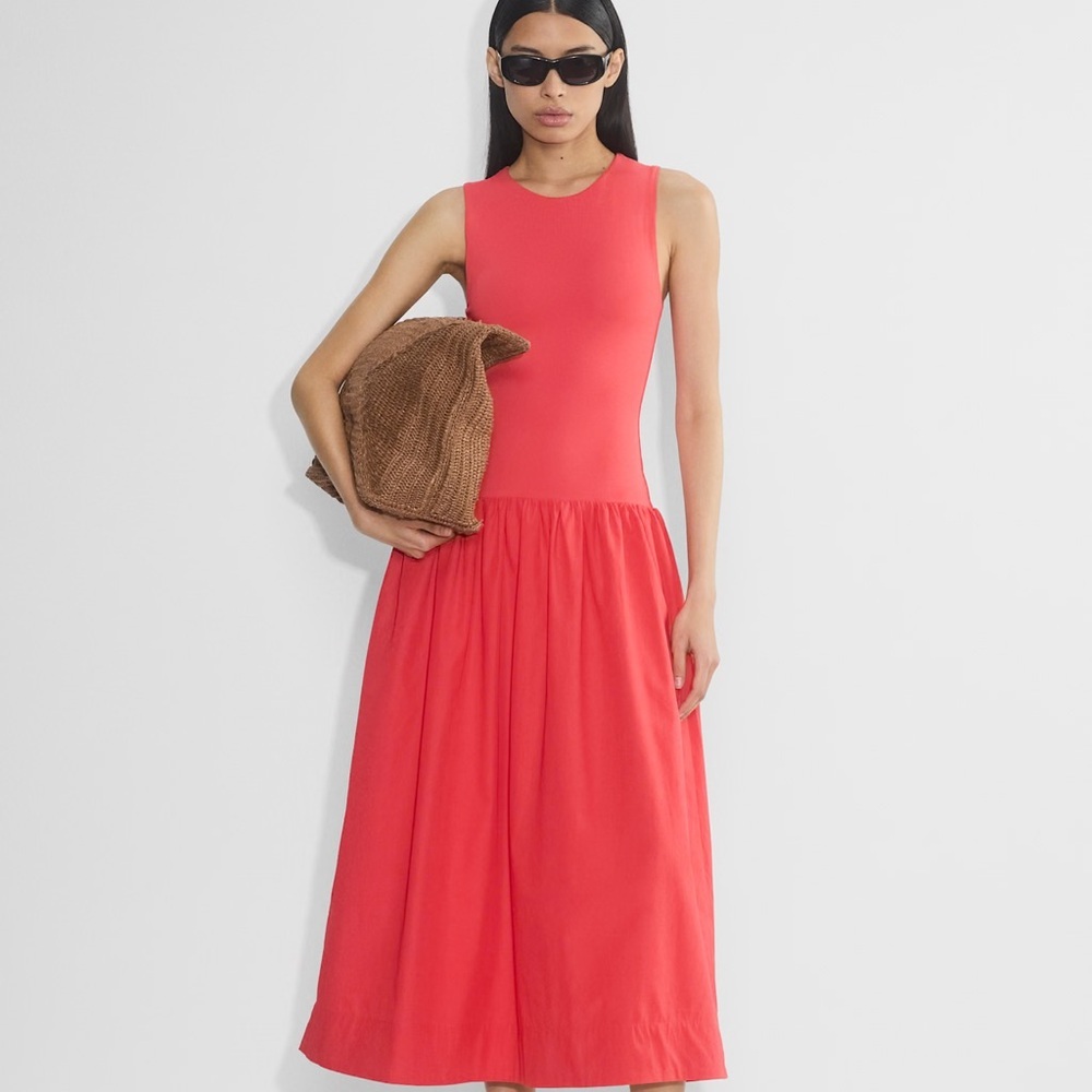 ✨️HOST PICK!✨️ Halara Drop Waist Knit Poplin Maxi Dress Red - XL